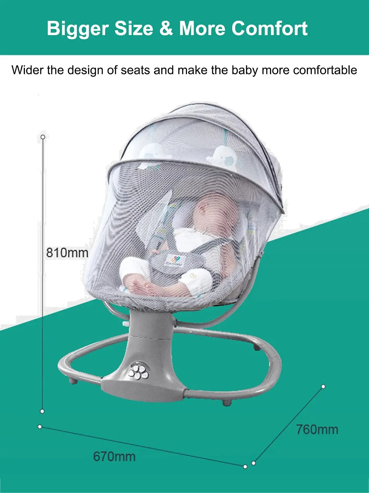 Chaise à bascule électrique Bluetooth pour bébé